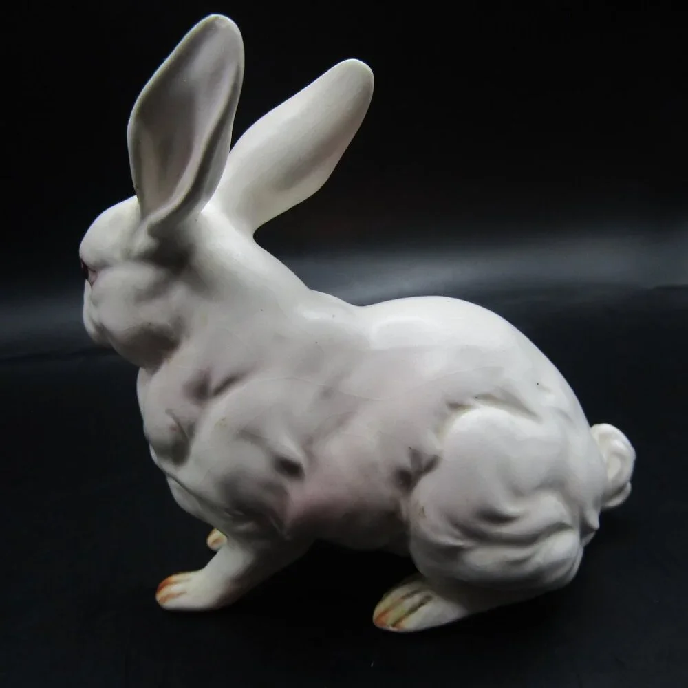 Lefton White Porcelain Rabbit Figurine - Picture 4 of 13